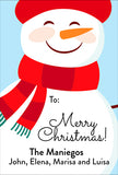 Happy Snowman Christmas Gift Tag