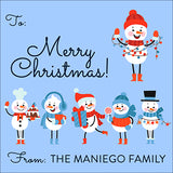 More Happy Snowmen Christmas Gift Tag
