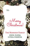 Floral Winter Christmas Gift Tag