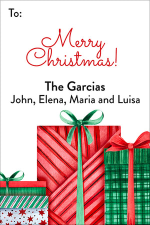 Stack of Gifts Christmas Gift Tag