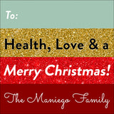Health Love & a Glittery Christmas Gift Tag