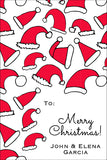 It's Raining Santa Hats Christmas Gift Tag