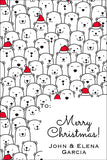Sea of Polar Bears Christmas Gift Tag