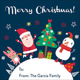 Santa Gang Around the Globe Christmas Gift Tag