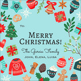 Beautiful Holiday Icons of Christmas Gift Tag