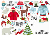 Funky Holiday Icons of Christmas Gift Tag
