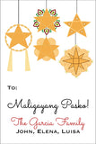 Golden Parols Christmas Gift Tag