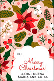 Peachy Christmas Pattern Gift Tag