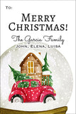 Holiday Snow globe Christmas Gift Tag