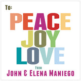 Peace Joy Love Holiday GIft Tag
