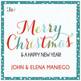 Colorful Merry Christmas Holiday GIft Tag