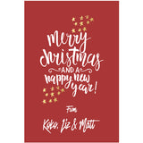 Christmas Red Calligraphy Holiday GIft Tag