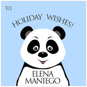 Christmas Panda Holiday GIft Tag