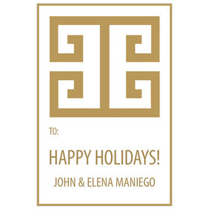 Gold Geometric Holiday GIft Tag