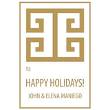Gold Geometric Holiday GIft Tag