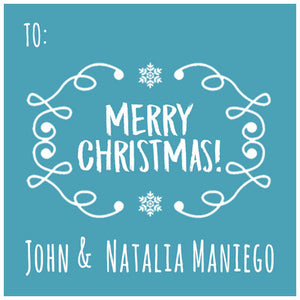 Blue Christmas Holiday GIft Tag