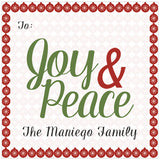 Joy and Peace Holiday GIft Tag
