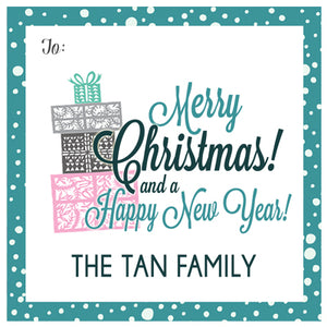Christmas Gifty Aqua Holiday GIft Tag