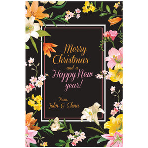 Floral Christmas Holiday GIft Tag