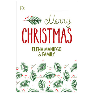 Pine Christmas Green Holiday Gift Tag