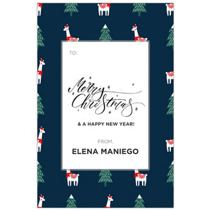 Cheeky Alpaca Christmas Holiday Gift Tag