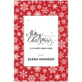 Bright Red Snowflakes Christmas Holiday Gift Tag