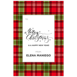 Plaid Christmas Holiday Gift Tag