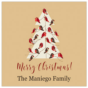 Classic Christmas Birds Holiday Gift Tag