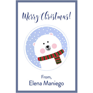 Cutesy Polar Bear Christmas Holiday Gift Tag