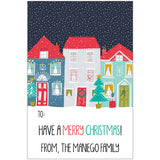 Winter City Christmas Holiday Gift Tag