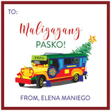 Jeepney Pasko Holiday Gift Tag