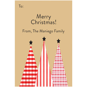 Plaid Christmas Tree Holiday Gift Tag