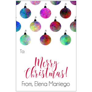 Colorful Balls Christmas Holiday Gift Tag