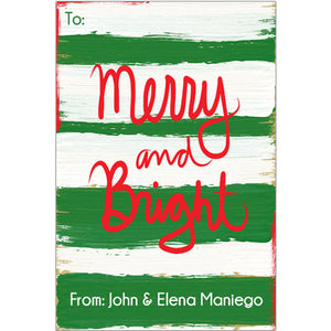 Merry and Bright Christmas Holiday Gift Tag
