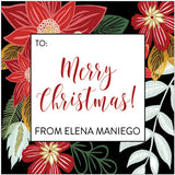 Beautiful Flowers Christmas Holiday Gift Tag