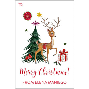 Bambi Deer Christmas Holiday Gift Tag