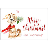 Sweet Doggie Christmas Holiday Gift Tag