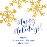 Gold Snowflakes Christmas Holiday Gift Tag