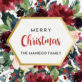Floral Velvet Christmas Holiday Gift Tag
