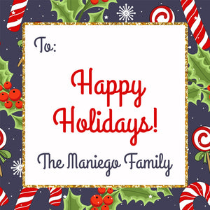 Cute Candy Cane Christmas Holiday Gift Tag
