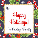 Cute Candy Cane Christmas Holiday Gift Tag