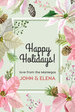 Mint Flowers Christmas Holiday Gift Tag
