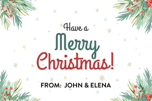 Holly Borders Christmas Holiday Gift Tag