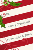 Red Stripes Christmas Holiday Gift Tag