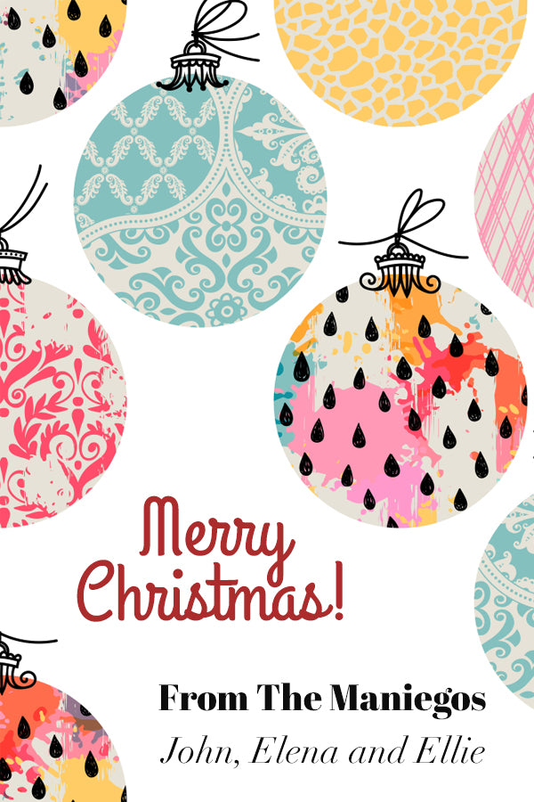 Exquisite Christmas Balls Holiday Gift Tag