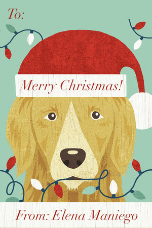 Santa Doggy Christmas Holiday Gift Tag