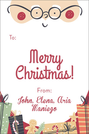 Santa Glasses Christmas Holiday Gift Tag