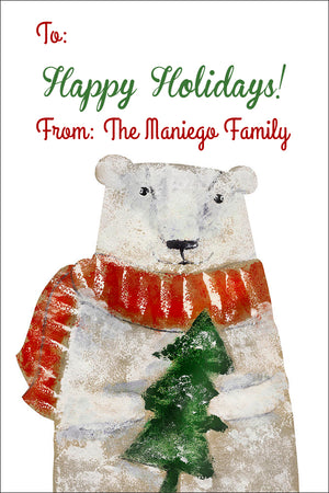 Jolly Bear Christmas Holiday Gift Tag