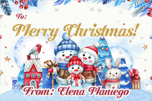 Snowy Friends Christmas Holiday Gift Tag
