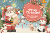 Santa and Friends Christmas Holiday Gift Tag